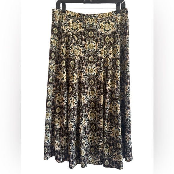 Emma James Dresses & Skirts - Emma James BOHO Peasant Brown Multicolor Cottage A Line Midi Skirt Size Medium